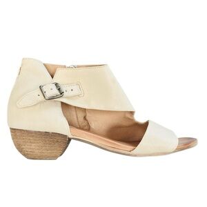 Miz Mooz Colbie Sandals Cream Genuine Leather Wraparound Ankle Strap Women's 40